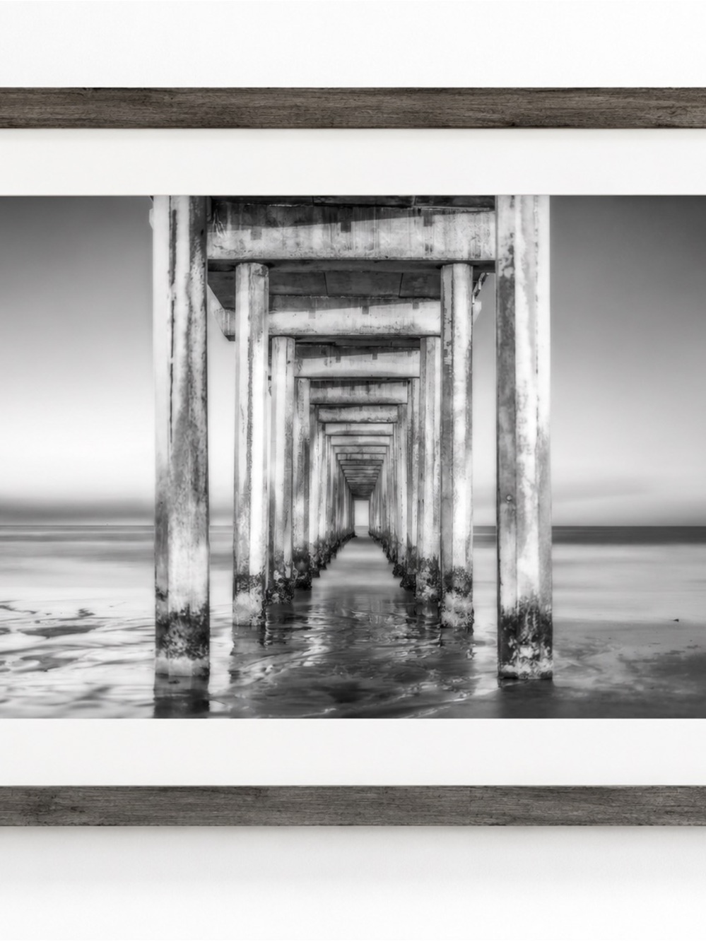 Monochrome Pier Underpass Wall Art - Black & White